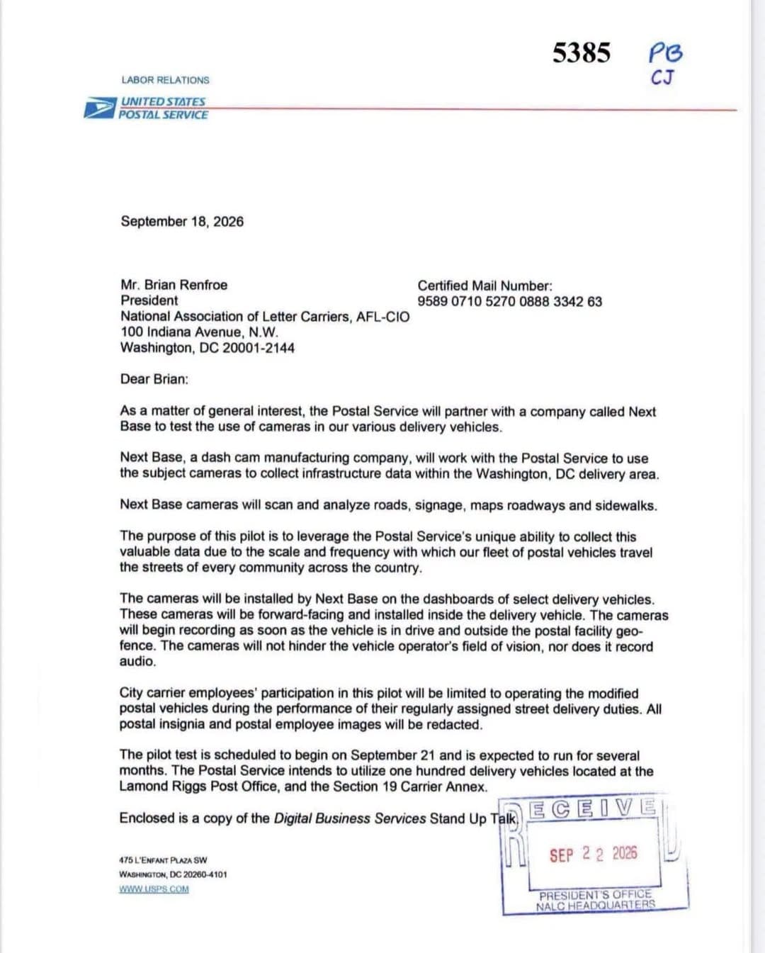 USPS To Put Cameras in Trucks That Scan Roads for ‘Community Safety’