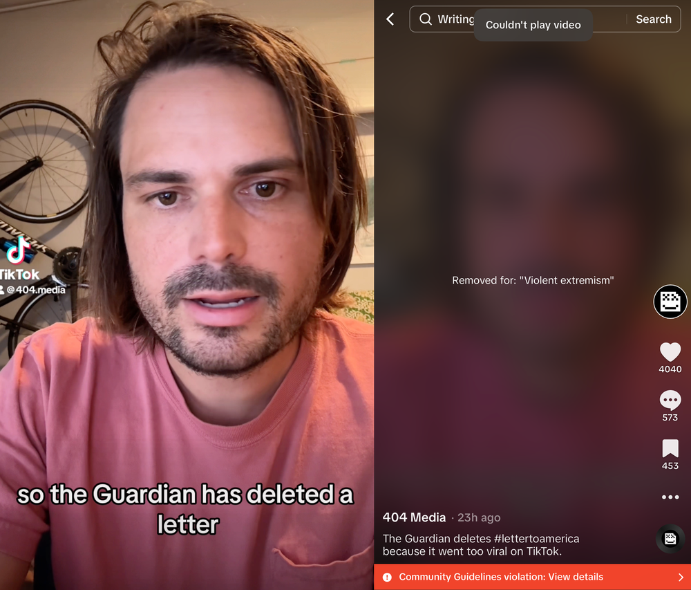 TikTok Deletes 404 Media Video About The Guardian Deleting Bin Laden’s ‘Letter to America’