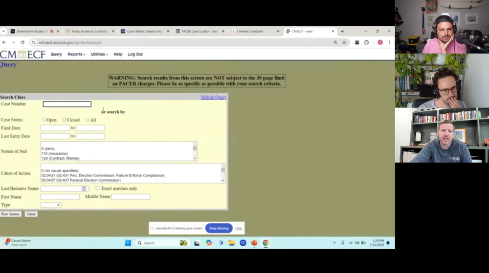 Here's the Video for Our Fourth FOIA Forum: PACER with Seamus Hughes