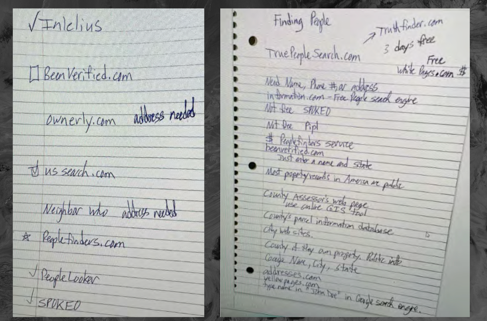 The People Search Sites in the Suspected Minnesota Killer's Notebook Are a Failure of Congress