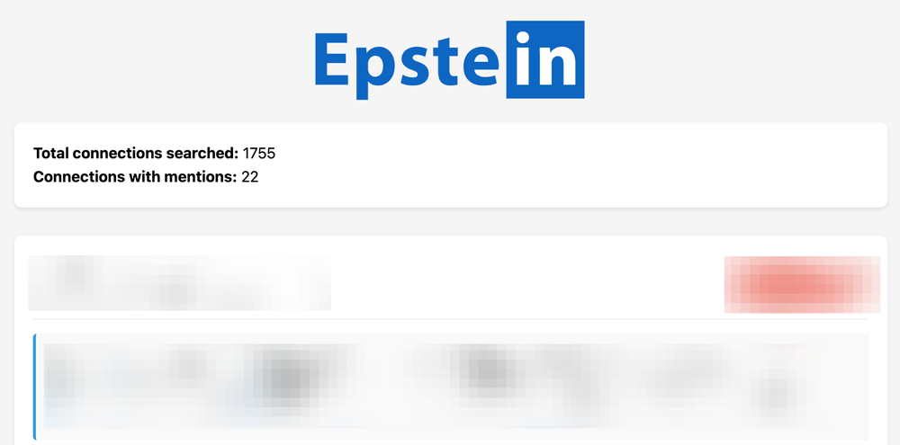This Tool Searches the Epstein Files For Your LinkedIn Contacts