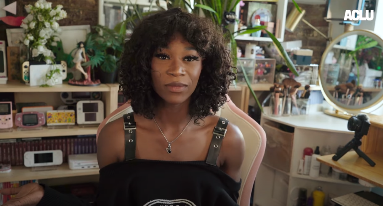 Vanniall as featured in an ACLU video about the complaint. Screenshot via ACLU on Youtube