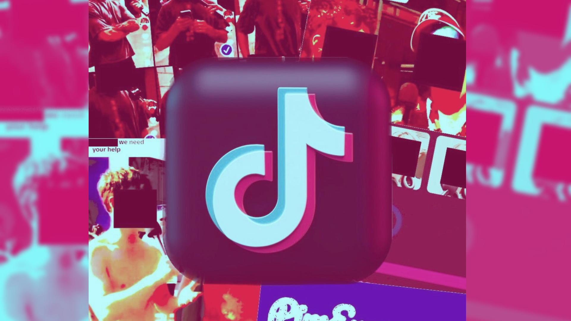 A collage of screenshots from TikTok and the TikTok logo. 