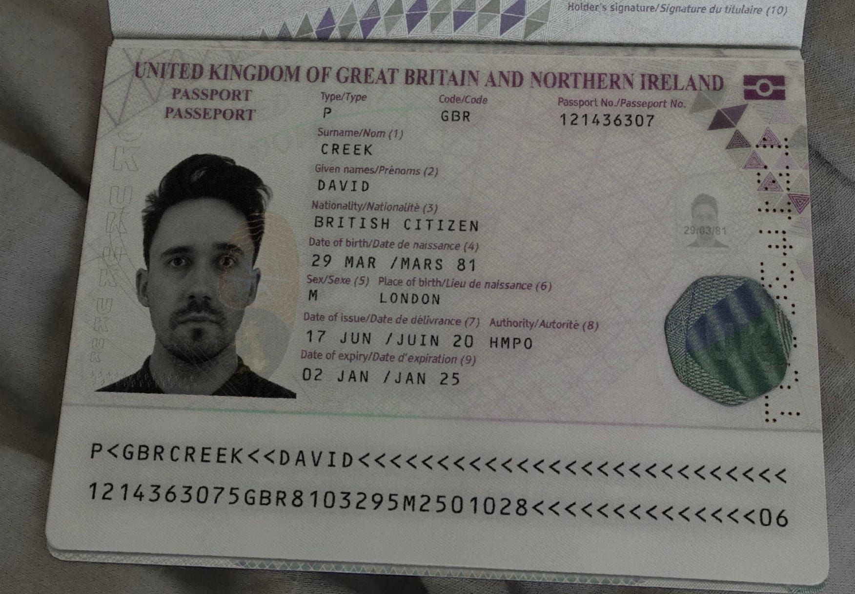 One of the fake documents generated by the OnlyFake service.