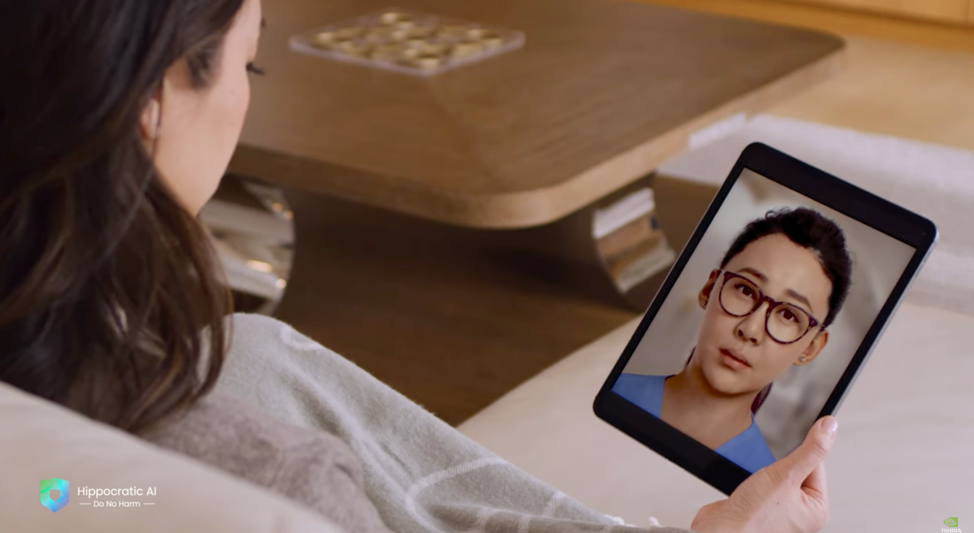 A screenshot of NVidia's Hippocratic AI healthcare agent.