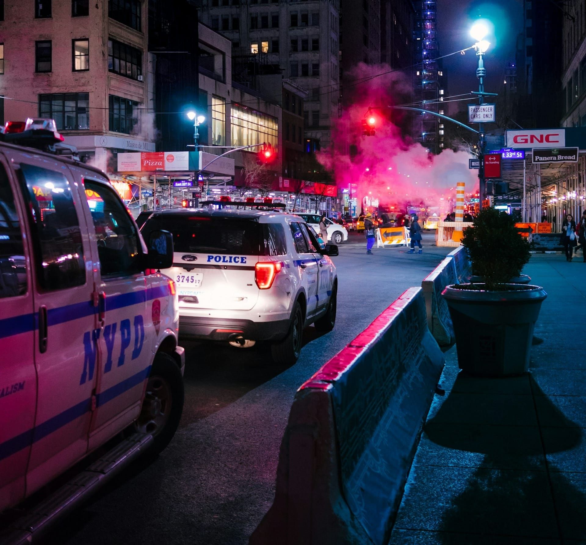 NYPD at night.