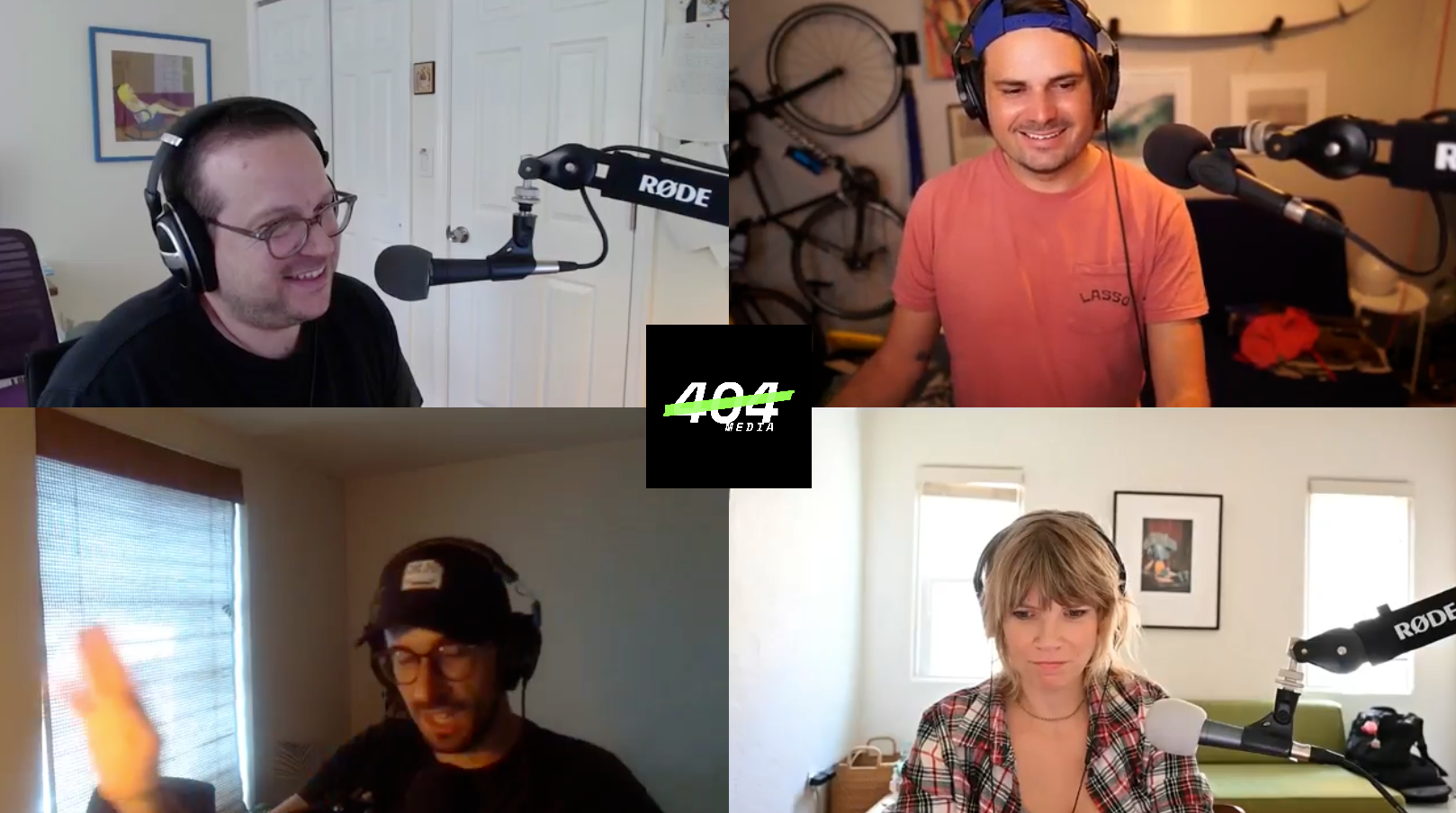 Clockwise: Emanuel Maiberg, Jason Koebler, Sam Cole, Joseph Cox.