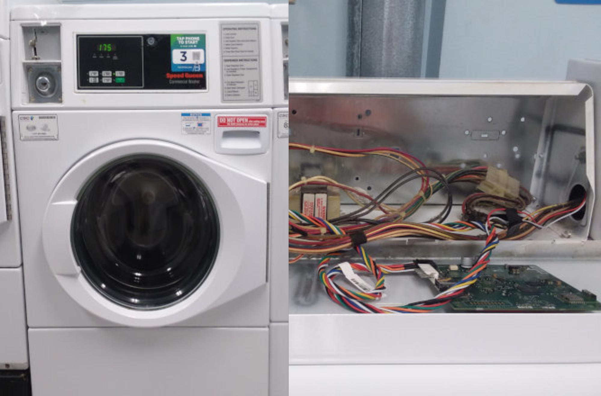 A washing machine and an open washing machine.