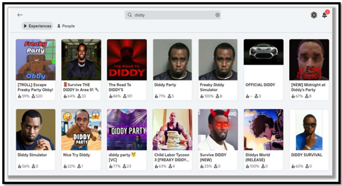 Lawsuit Alleges Roblox Hosted Digital 'Diddy Freak-Off' Themed Games