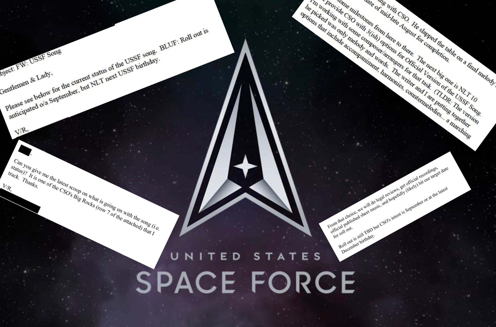 Emails Reveal Space Force’s Hardest Mission Is Writing a Song