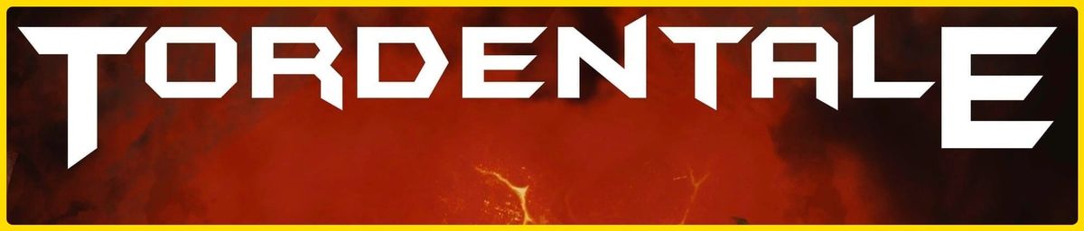 Tordentale-logoen. Som en metal-logo, bare teitere. Pluss litt mørke og lyn.
