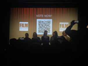 The Ballad of Bobby Shine accepting their dual win of Audience and Directors Choice Awards.