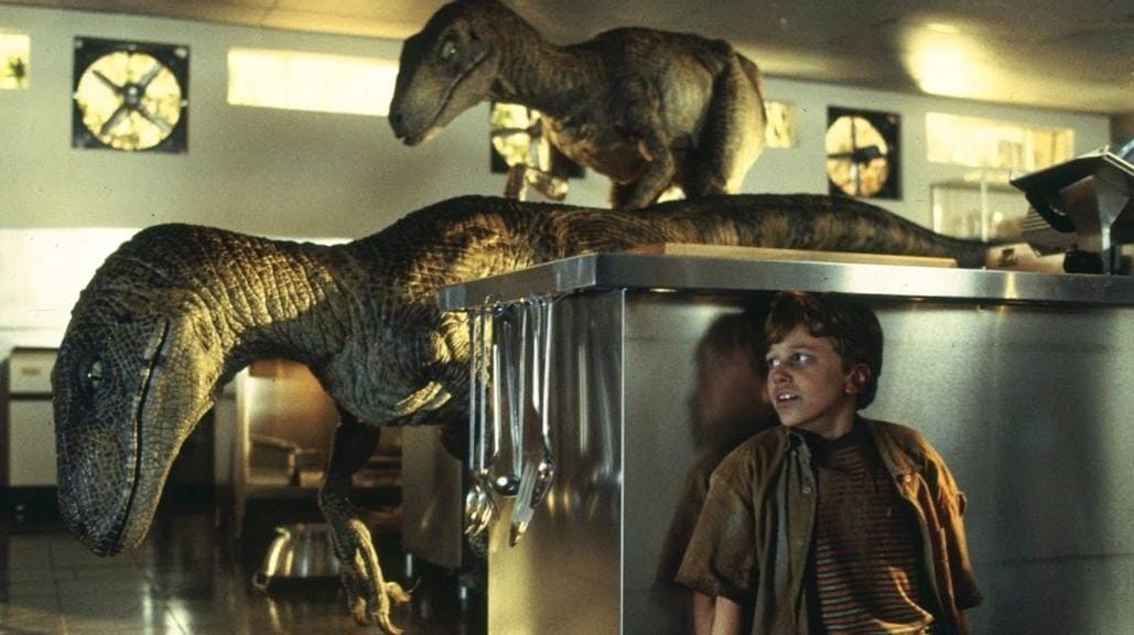 Raptors in the kitchen, Jurassic Park