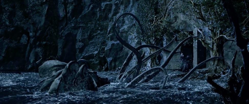 A large body of water with a curved object

AI-generated content may be incorrect.