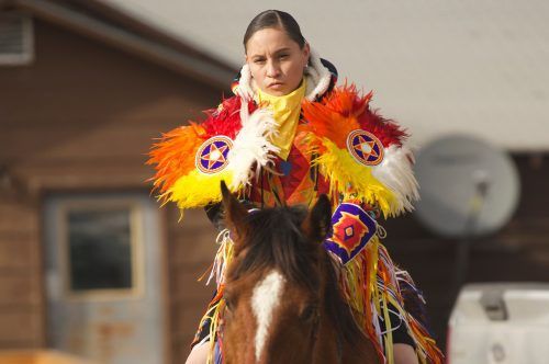 Naemi Dehde hits the home stretch on Kate Bartley's Pure Grit,  thrilling tale of extreme bareback horse racing, and an intim