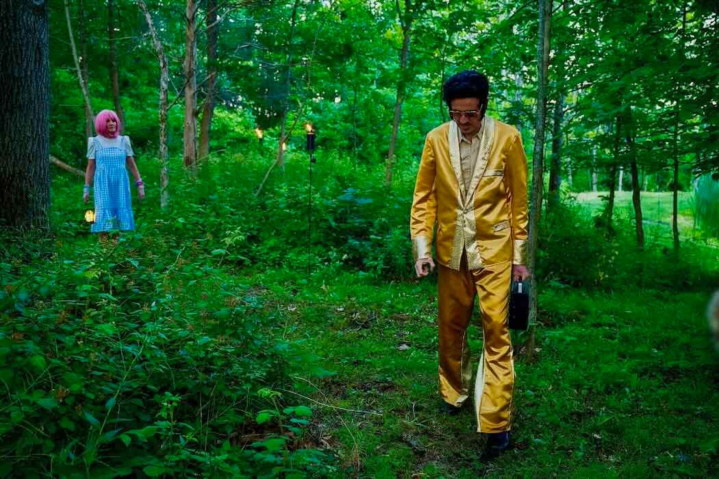 Gina Costigan and Ed Malone on the set of Suspicious Minds.