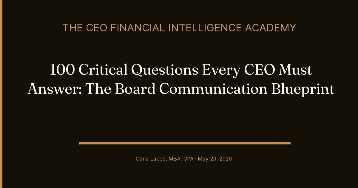 100 Critical Questions Every CEO Must Answer: The Board Communication Blueprint