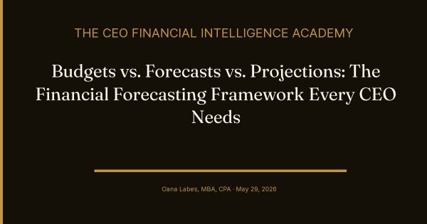 Budgets vs. Forecasts vs. Projections: The Financial Forecasting Framework Every CEO Needs