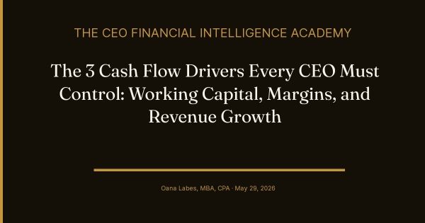 The 3 Cash Flow Drivers Every CEO Must Control: Working Capital, Margins, and Revenue Growth
