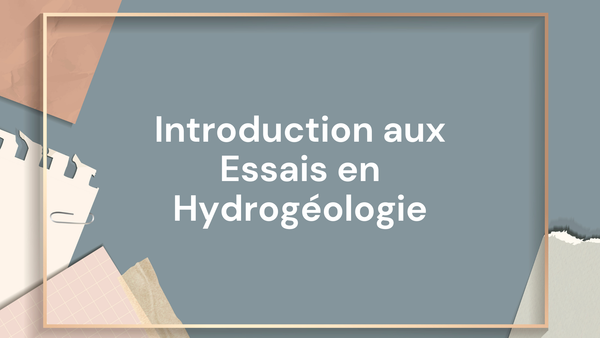 Image de couverture : Introduction aux essais en hydrogéologie