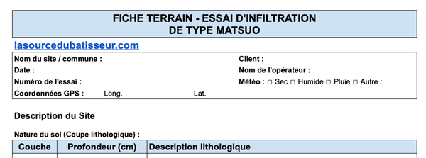 Essai Matsuo : protocole, calcul de perméabilité et interprétation