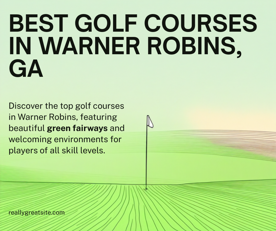 Golf courses in Warner Robins, GA - lush green fairway with flag