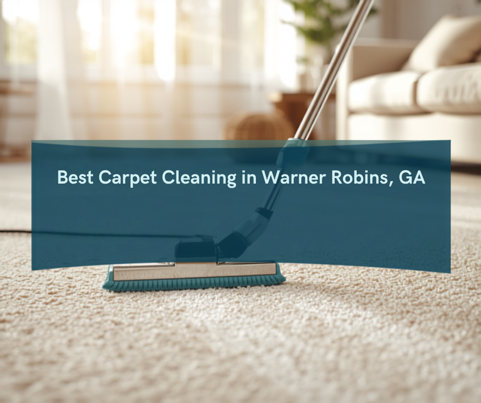 Professional carpet cleaning in a bright Warner Robins living room