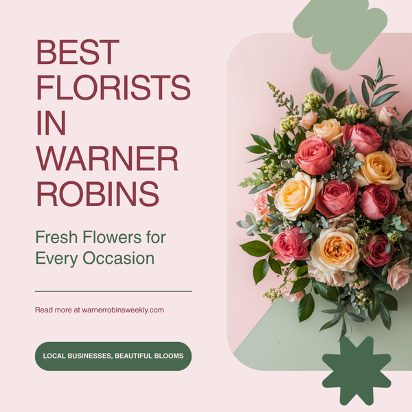 Fresh floral bouquet of roses and greenery representing the best florists in Warner Robins, GA