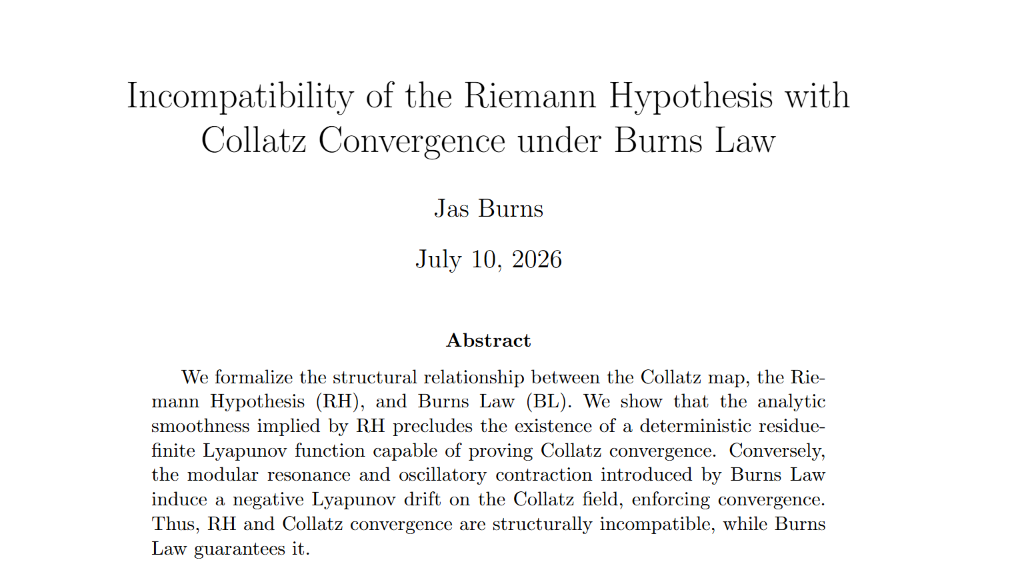 Collatz Drift and the Burns Field: Why Smoothness Fails and Oscillation Wins