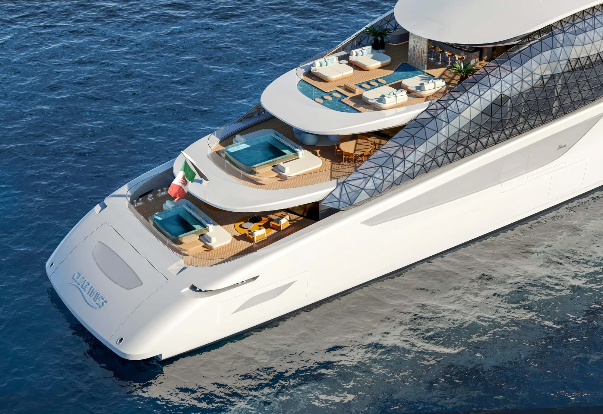 Benetti Clear Waves Glass Dome yacht wellness design