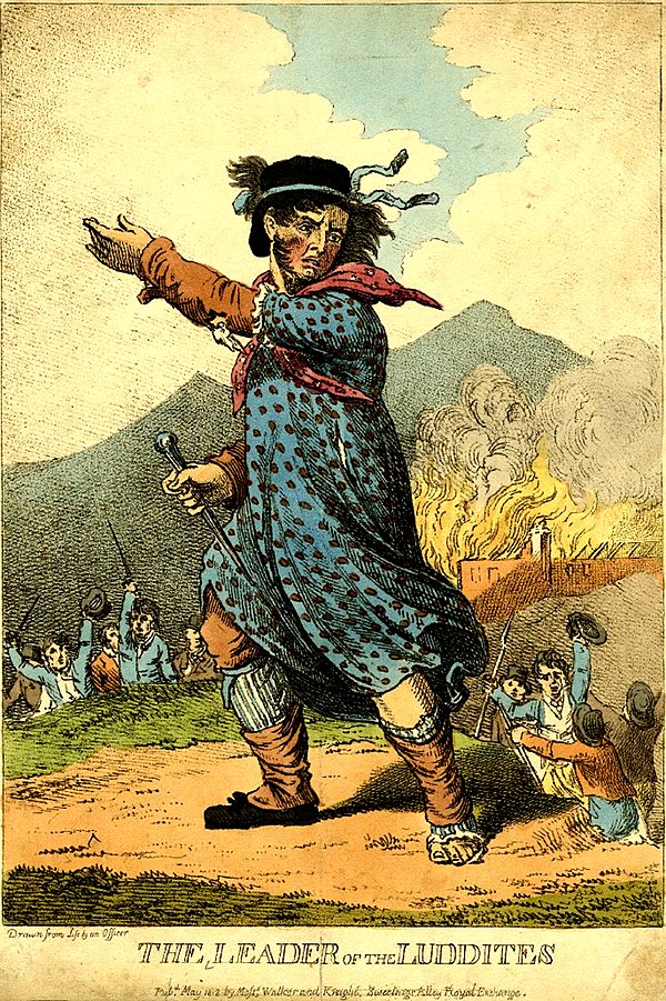 Ned Ludd, The Leader of the Luddites.