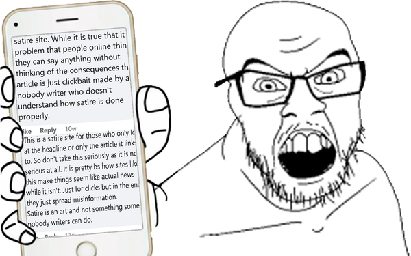 Stupid Freaking Idiot That Doesn't Even Own Website Claims Reputable Source PissDaily Writes "Bad Satire"