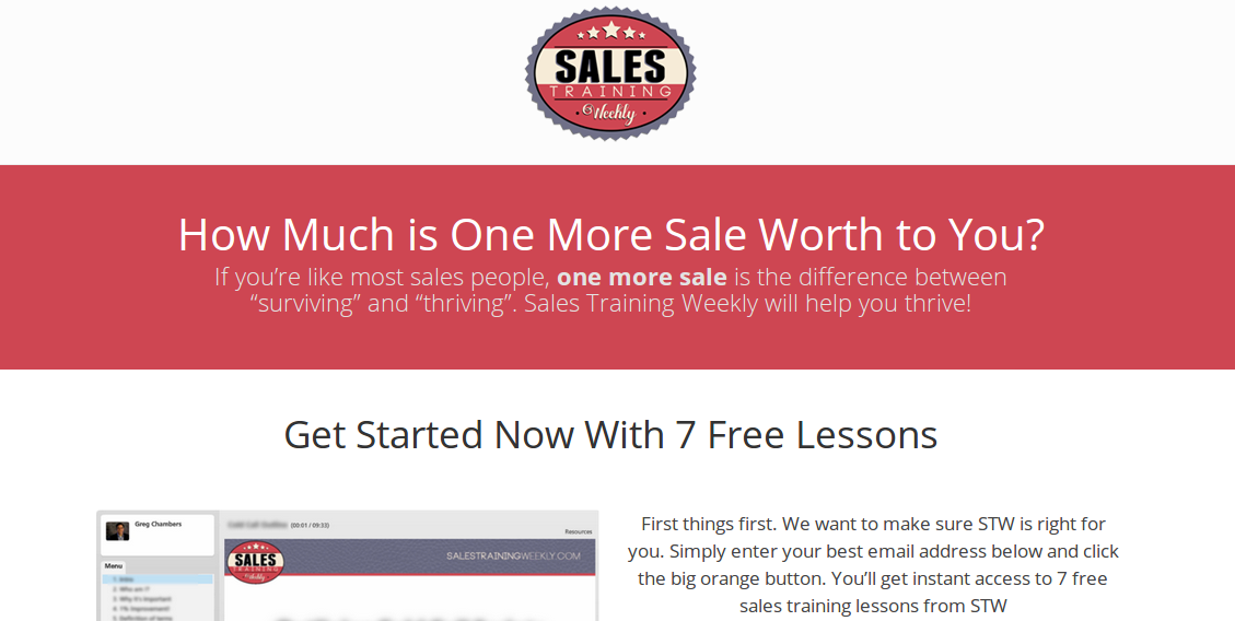 Sales Training Weekly Headline