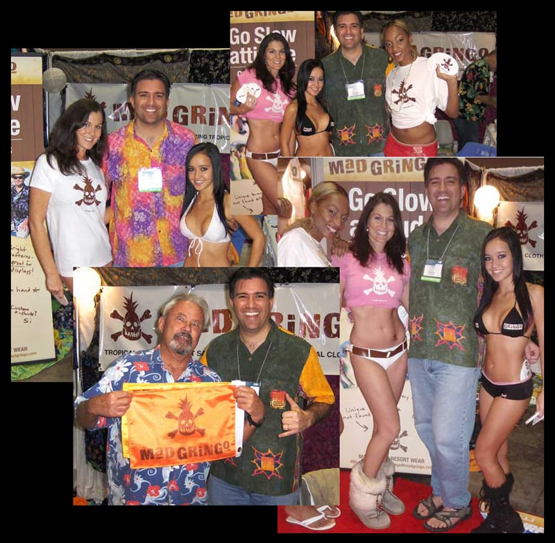 pictures of models at the mad gringo trade show booth