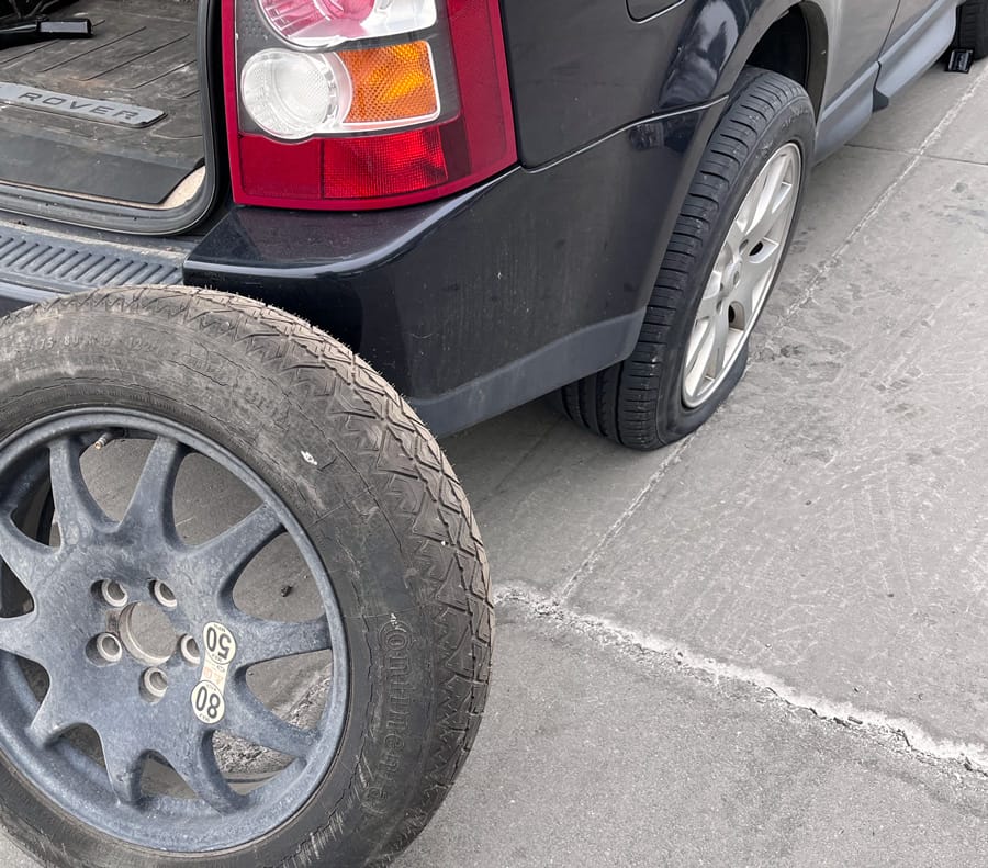 Limping rover waiting for jack