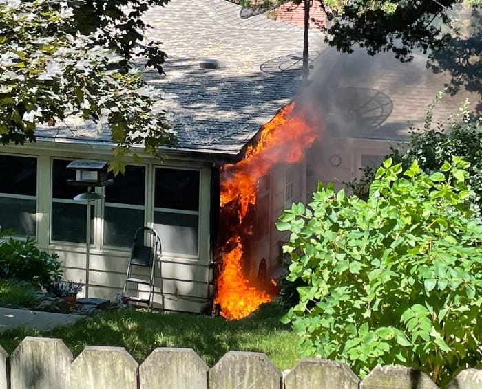 bbq or neighbors house on fire?