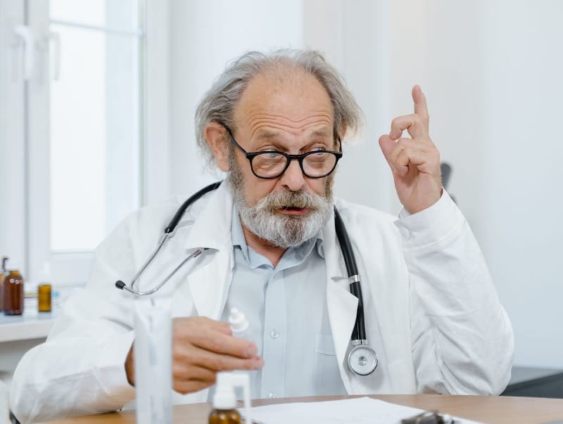 old doctor telling a joke