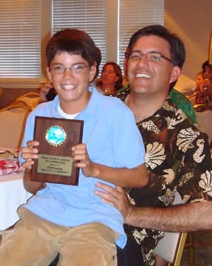 david and greg chambers at a swim banquet many years ago