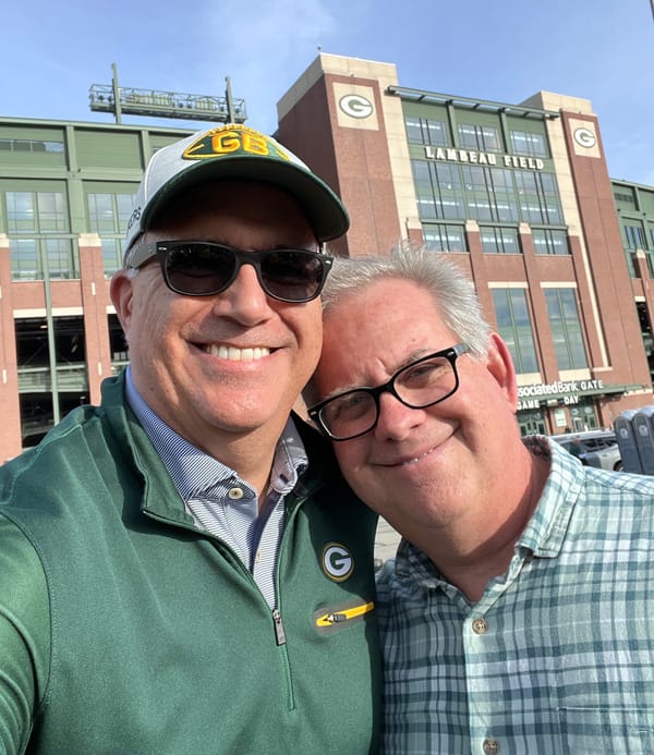 the most recent tailgate at lambeau field with greg and UFB