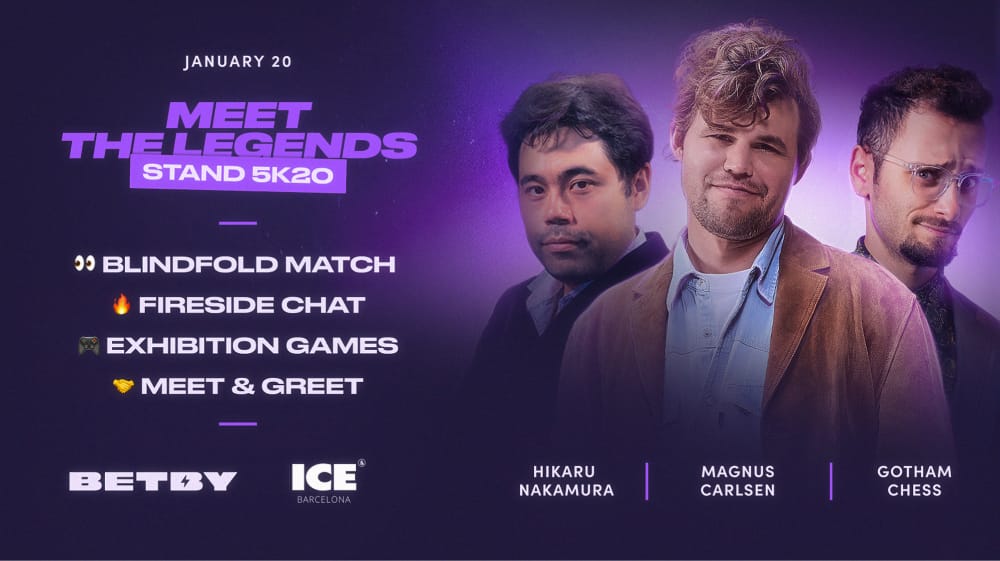 BETBY unveils Carlsen vs. Nakamura blindfold exhibition match at ICE Barcelona