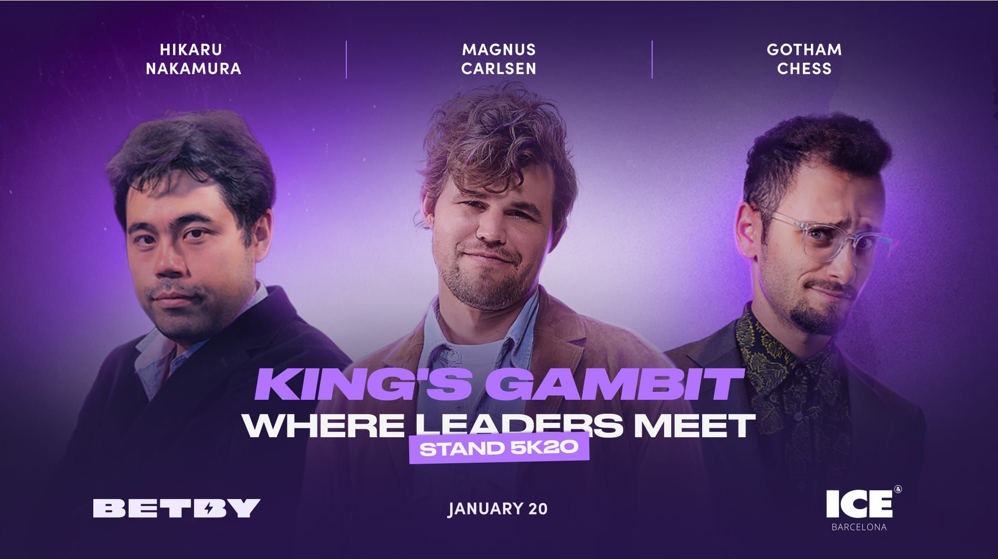Chess superstars Carlsen, Nakamura, and GothamChess join BETBY for chess masterclass at Ice Barcelona