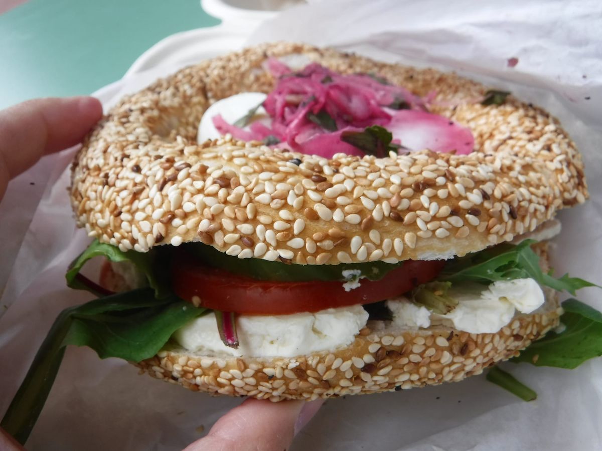a good sandwich - the simit breakfast sandwich at simurgh