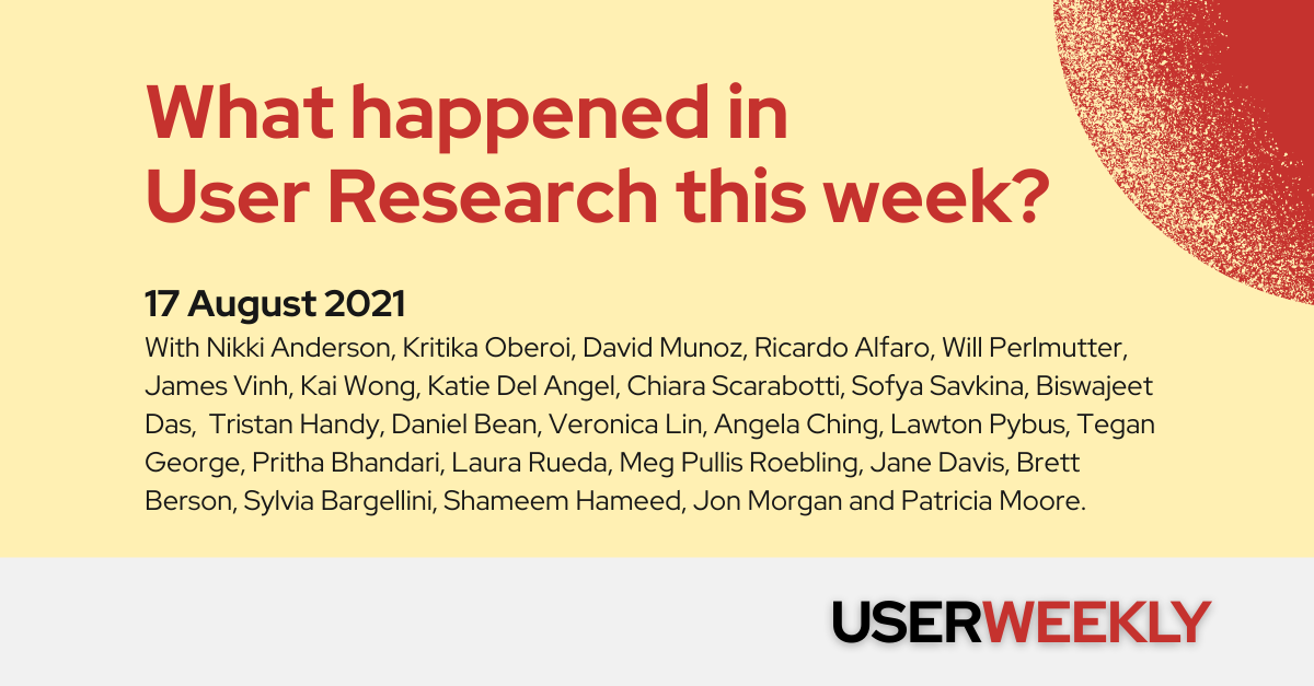 User Weekly: Tuesday, 17 August