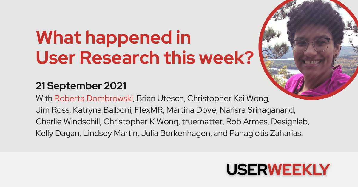 User Weekly: Tuesday, 21 September