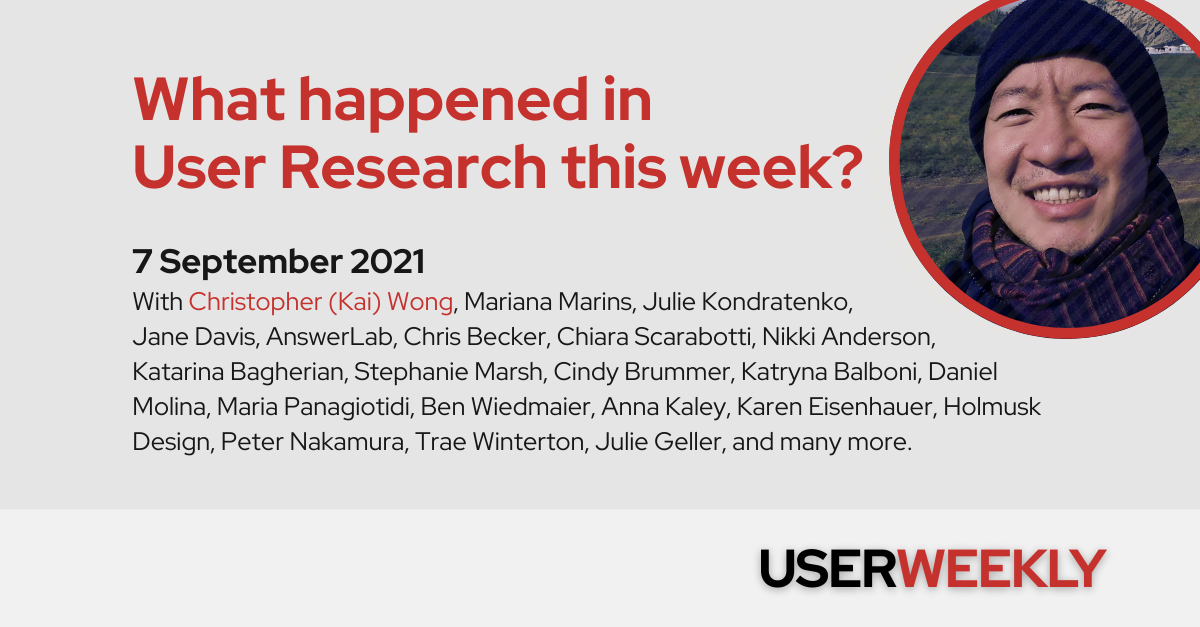 User Weekly: Tuesday, 7 September