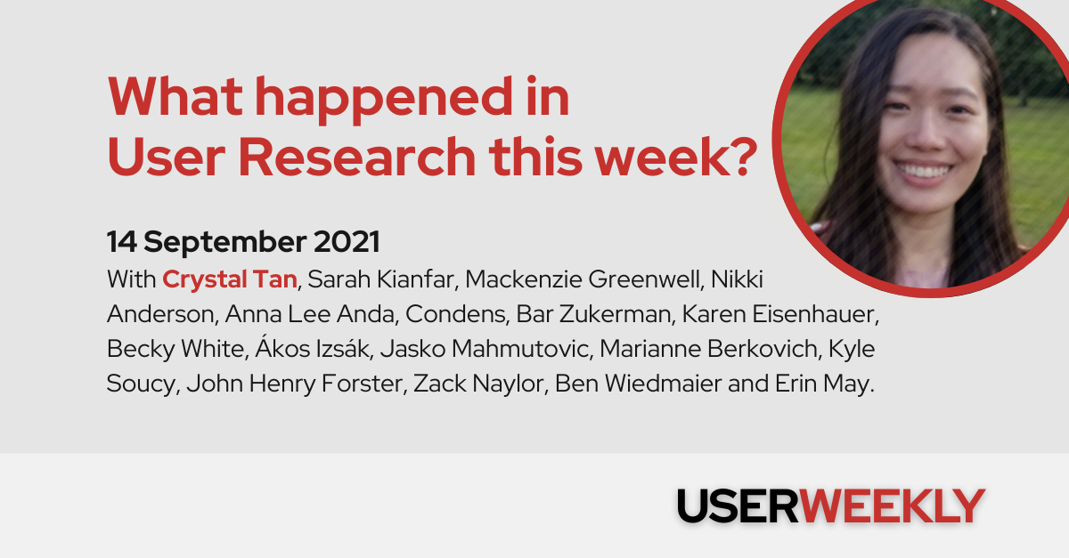 User Weekly: Tuesday, 14 September 2021