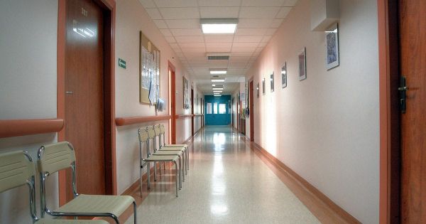Empty hospital corridor