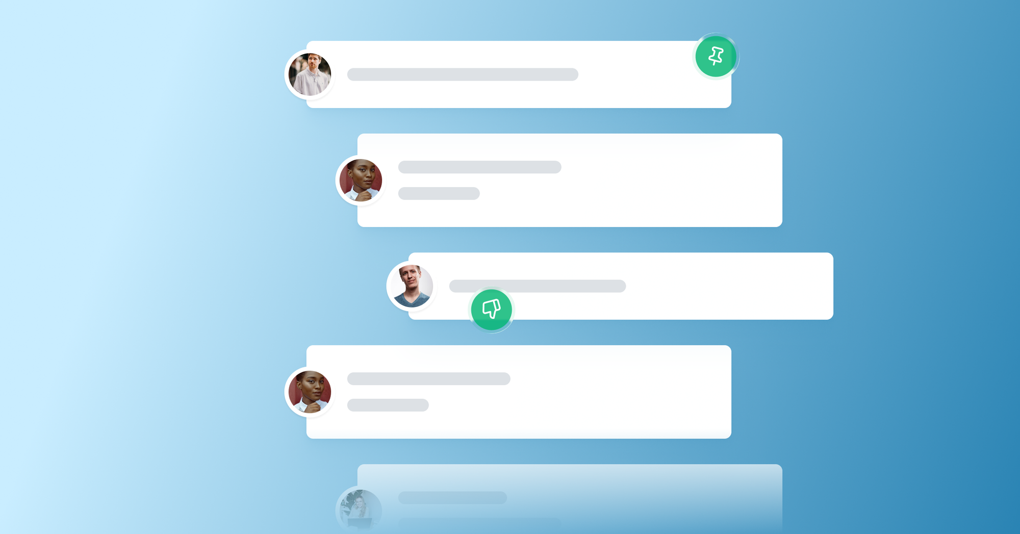 Comment threads, votes and pins
