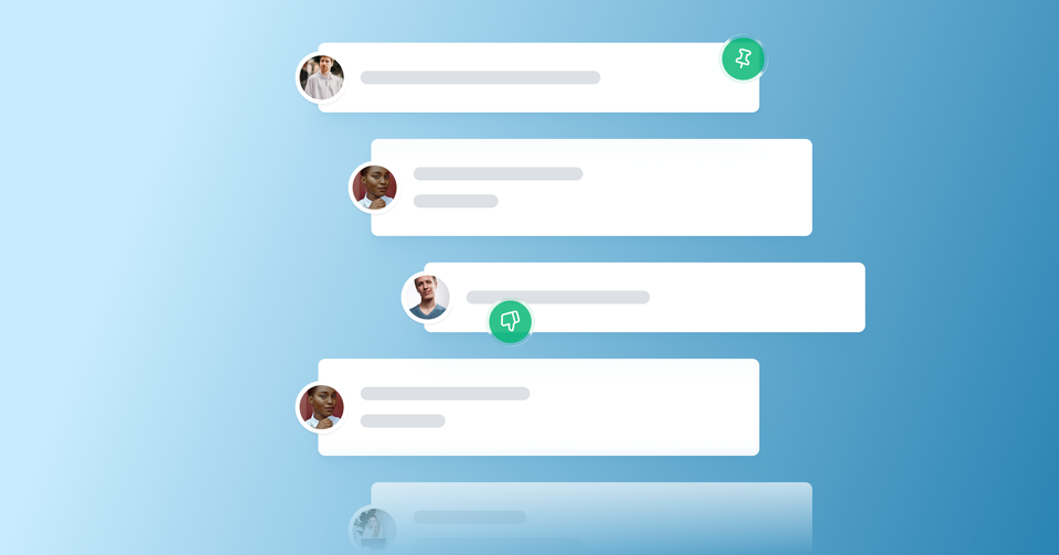 Comment threads, votes and pins