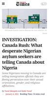 Canada Rush: What desperate Nigerian asylum seekers are telling Canada about Nigeria